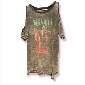 NIRVANA band: cold shoulder T-shirt